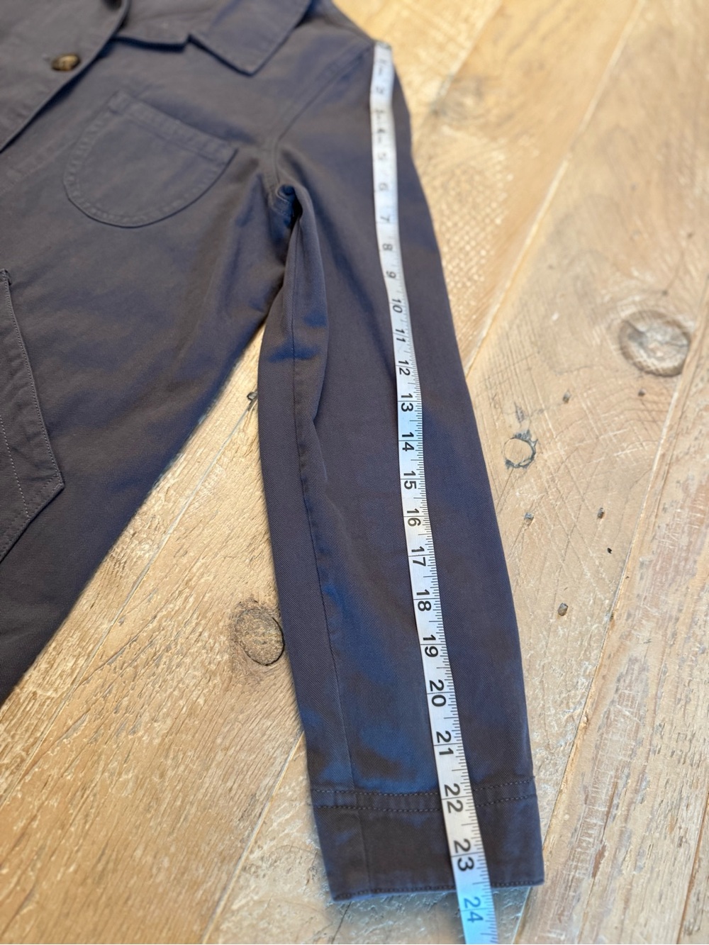 Mod Ref Soft Blue Utility Button-Front Chore Jacket S - Picture 6 of 9